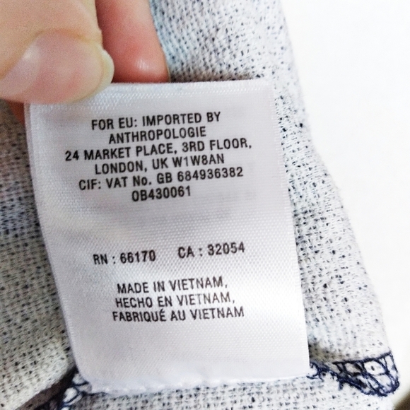 Anthropologie Maeve Blue and White Faux Wrap Dress - Picture 5 of 7